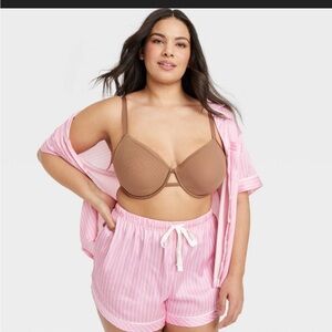 Aiden Mesh Unlined Underwire Bra, 40DDD, Brown, Like new